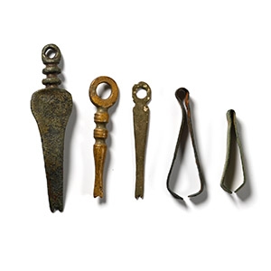Roman Bronze Nail Cleaner and Tweezer Collection