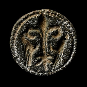 Medieval Bronze Seal Matrix with Fleur-de-Lys