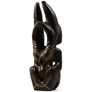 Western Asiatic Style Black Stone Alien Insect Statue