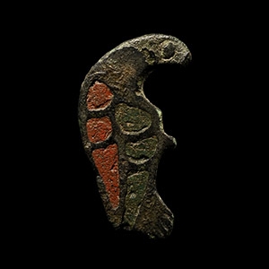 Roman Enamelled Bronze Eagle Plate Brooch