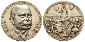 Germany. 90th Birthday of Count Graf Zeppelin AR Medal.
