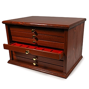 Italian Seven-Drawer Pine Coin Cabinet