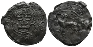 Large Medieval Thames Pewter Double Tax Seal.