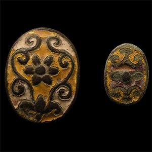 Stuart Enamelled Bronze Mount Pair