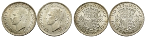 Group of Two [2] Great Britain, George VI AR Halfcrowns.