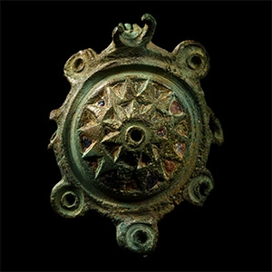 Roman Enamelled Bronze Umbonate Brooch