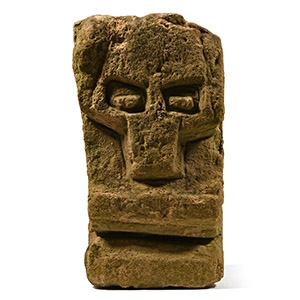 Georgian Carved Limestone Skull Stele