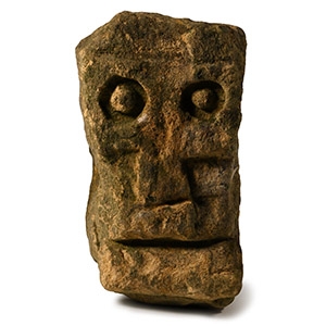 Georgian Carved Limestone Skull Stele