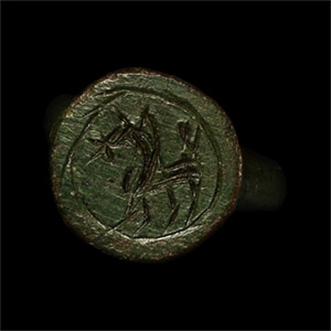 Germanic Bronze Ring with Horse and Star