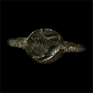 Germanic Bronze Ring with Leaping Lion