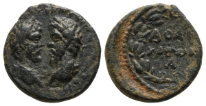 Marcus Aurelius, with Lucius Verus AE Diassarion or 2 Assaria of Doliche, Commagene.