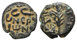 Judaea. Procurators, Porcius Festus AE Prutah.