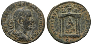 Trebonianus Gallus AE Octassarion or 8 Assaria of Antioch, Seleucis and Pieria.