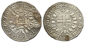 France, Kingdom. Philippe III or Philippe IV AR Gros Tournois.