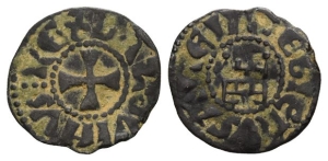 Crusaders. Latin Kingdom of Jerusalem, Baldwin III BI Denier.