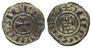 Crusaders. Latin Kingdom of Jerusalem, Baldwin III BI Denier.