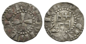 Crusaders. Latin Kingdom of Jerusalem, Baldwin III BI Denier.