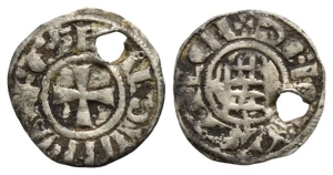 Crusaders. Latin Kingdom of Jerusalem, Baldwin III BI Denier.