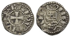 Crusaders. Latin Kingdom of Jerusalem, Baldwin III BI Denier.