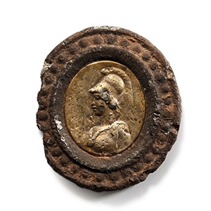 Roman Silver-Gilt Plaque in Frame