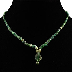 Roman Green Glass Bead Necklace String