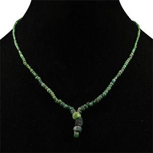 Roman Green Glass Bead Necklace String