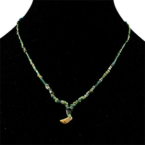 Roman Green Glass Bead Necklace String