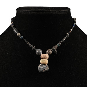 Roman Black Glass Bead Necklace String