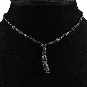 Roman Black Glass Bead Necklace String
