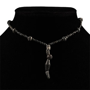 Roman Black Glass Bead Necklace String