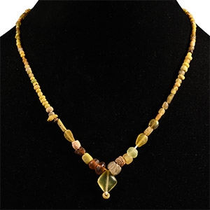 Roman Yellow Glass Bead Necklace String