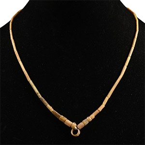 Roman Pale Yellow Glass Bead Necklace String
