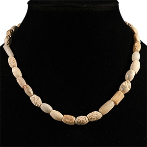 Western Asiatic White Stone Bead Necklace String