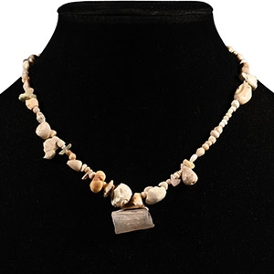 Western Asiatic White Stone and Shell Bead Necklace String