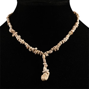 Western Asiatic White Stone and Shell Bead Necklace String