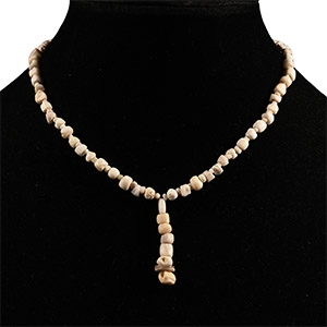 Western Asiatic White Stone Bead Necklace String