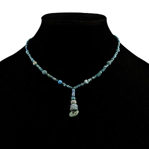 Achaemenid Pale Blue Glass Bead Necklace String