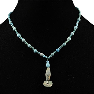 Achaemenid Pale Blue Glass Bead Necklace String