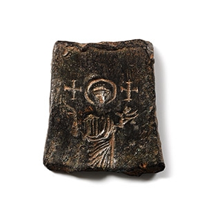 Byzantine Bronze Patrix Die of a Saint