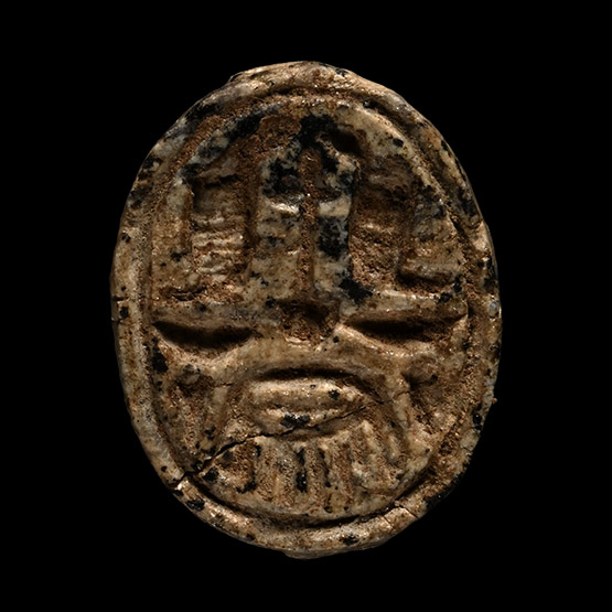 Egyptian Faience Scarab with Hieroglyphs