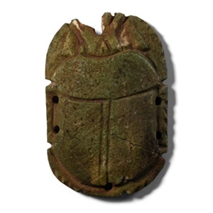 Large Egyptian Faience Heart Scarab