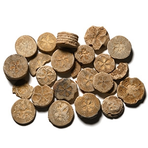 Egyptian Limestone Floral Inlay Group