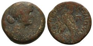Ptolemaic Kingdom of Egypt, Cleopatra VII Thea Neotera AE Diobol-80 Drachmai.