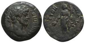 Marcus Aurelius AE Hemidrachm of Alexandria, Egypt.