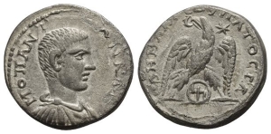 Diadumenian, as Caesar BI Tetradrachm of Gaza, Judaea.