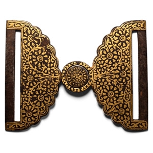 Mughal Inlaid Iron Sword Belt Buckle