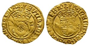 England. Tudor, Henry VIII with Jane Seymour AV Halfcrown.