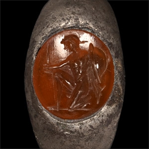Roman Silver Ring with Warrior Gemstone