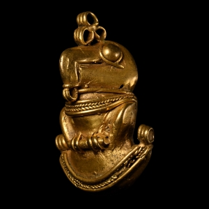 Pre Columbian Tairona Style Yellow Metal Condor Pendant