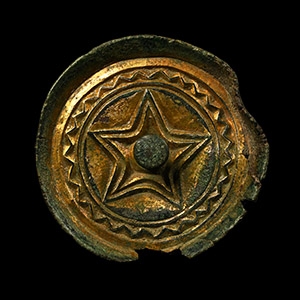Anglo-Saxon Gilt Bronze Star Saucer Brooch with Composite Boss